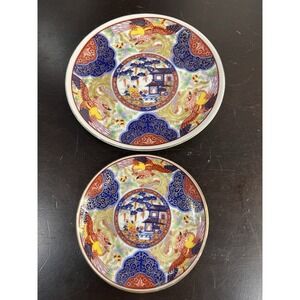 2 Vintage Imari Ware Japan porcelain plates 6.5 "
